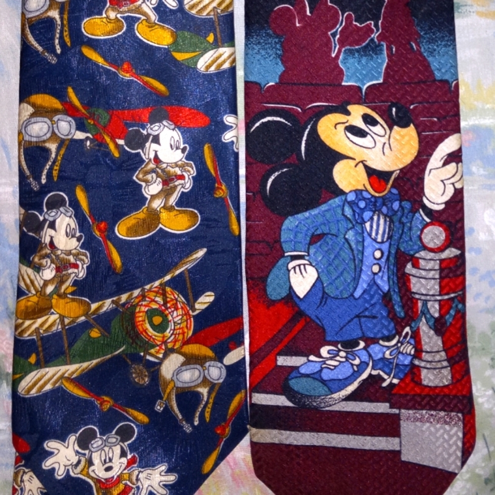 LOT OF 2 Mickey Ties Disney